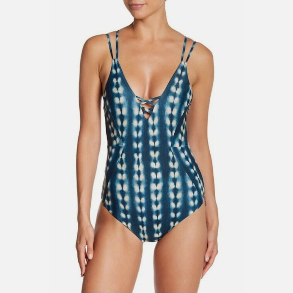 Tori Praver Blue Indigo Merci One Piece Bathing Suit